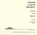 rare 1965 exhibition catalog or booklet for frank lloyd wright's vision and legacy exhibition at university of illinois