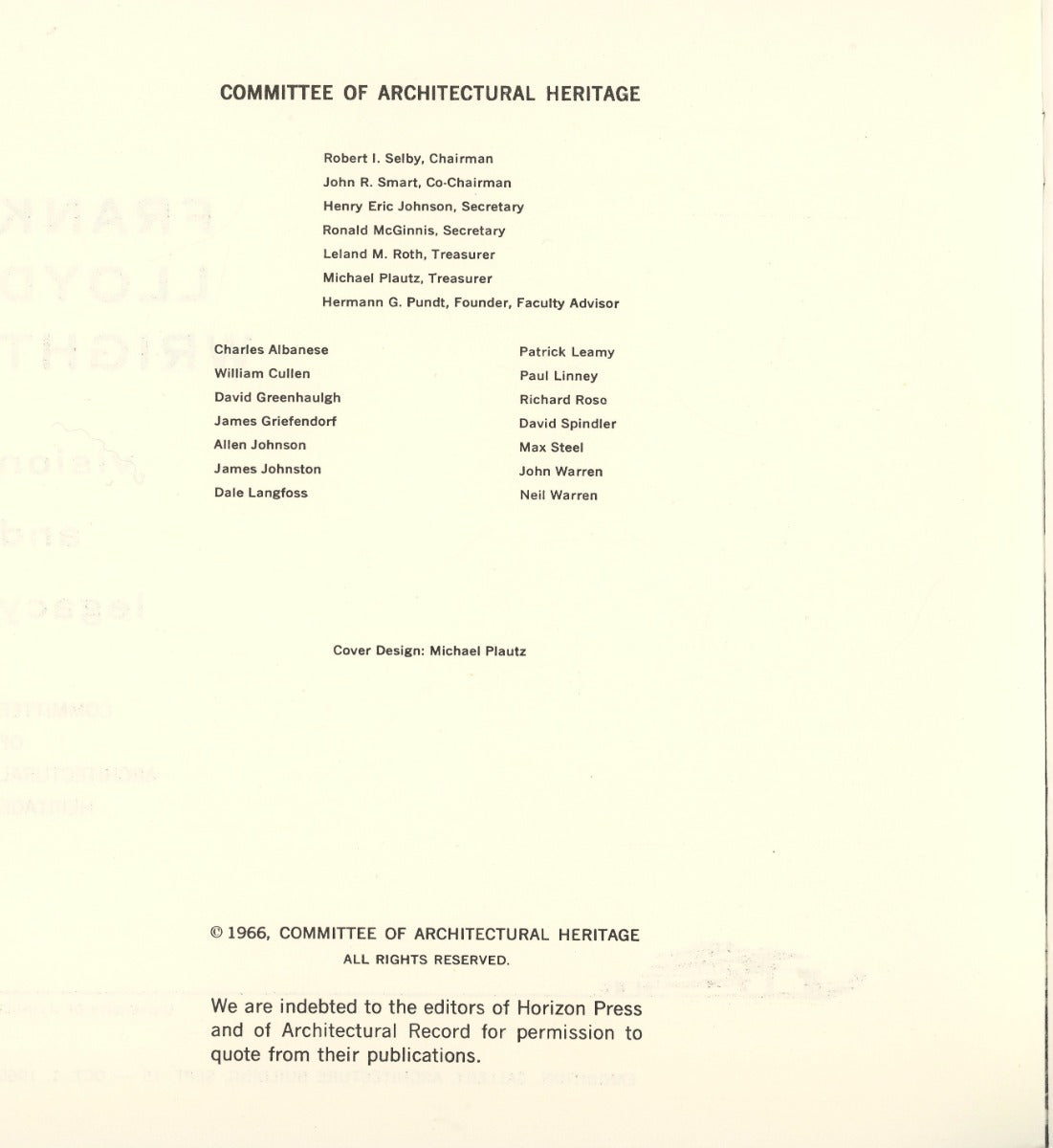 rare 1965 exhibition catalog or booklet for frank lloyd wright's vision and legacy exhibition at university of illinois