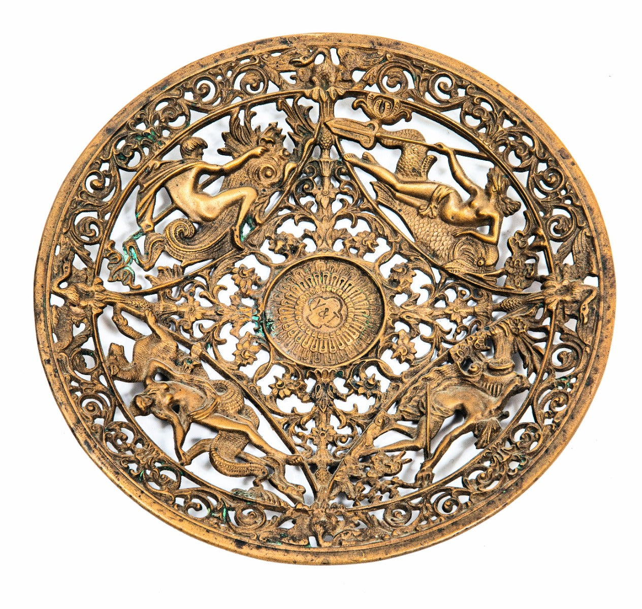 original late 19th or early 20th century yale and town hardware company salesman sample bronze card tray