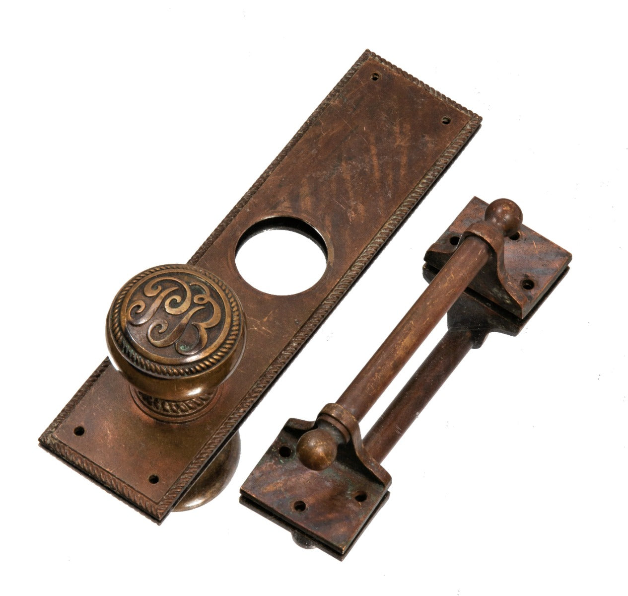 original 1891-92 holabird and roche custom-designed cast bronze pontiac building door and window hardware