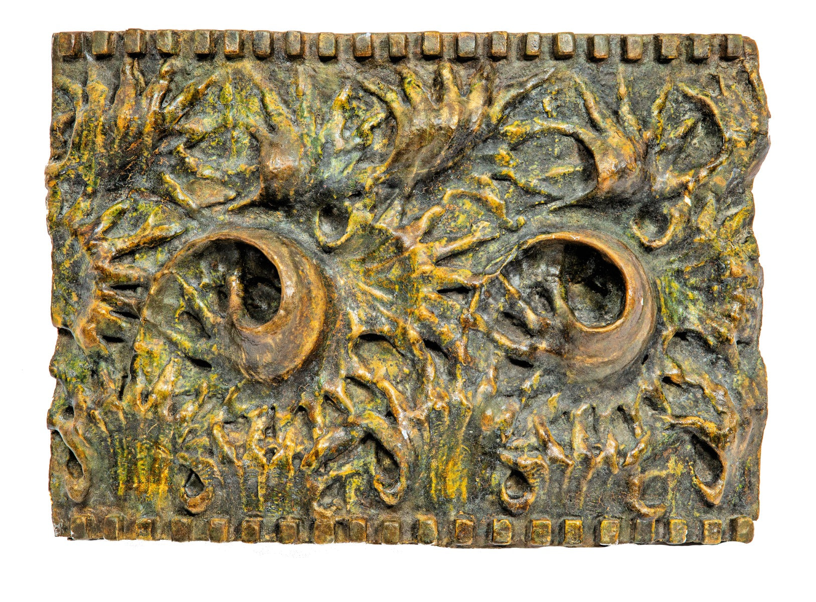 original 1889 adler and sullivan auditorium building interior plaster panel with allover thistle pattern