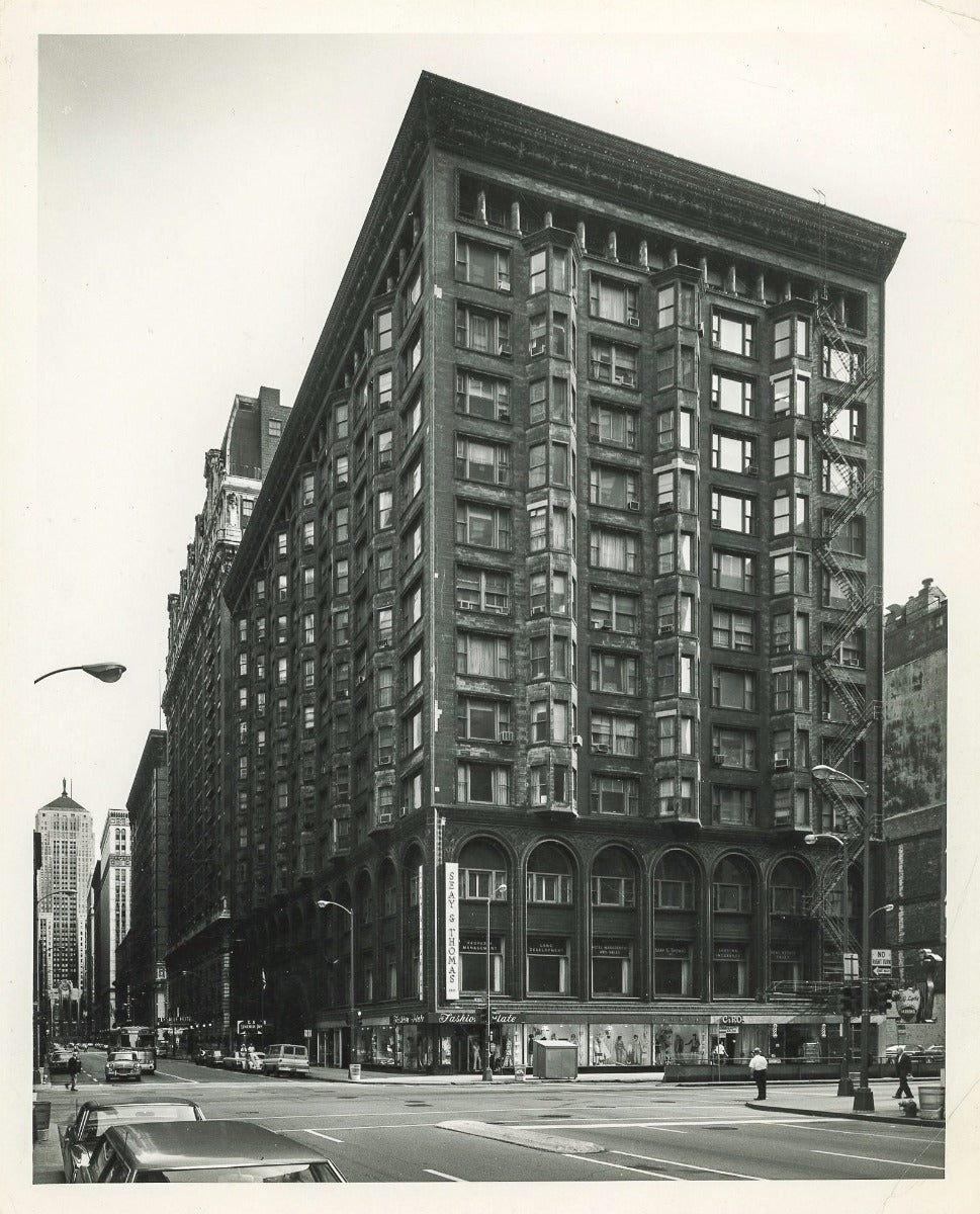 original 1970-71 richard nickel photographic print of adler and sullivan's chicago stock exchange building