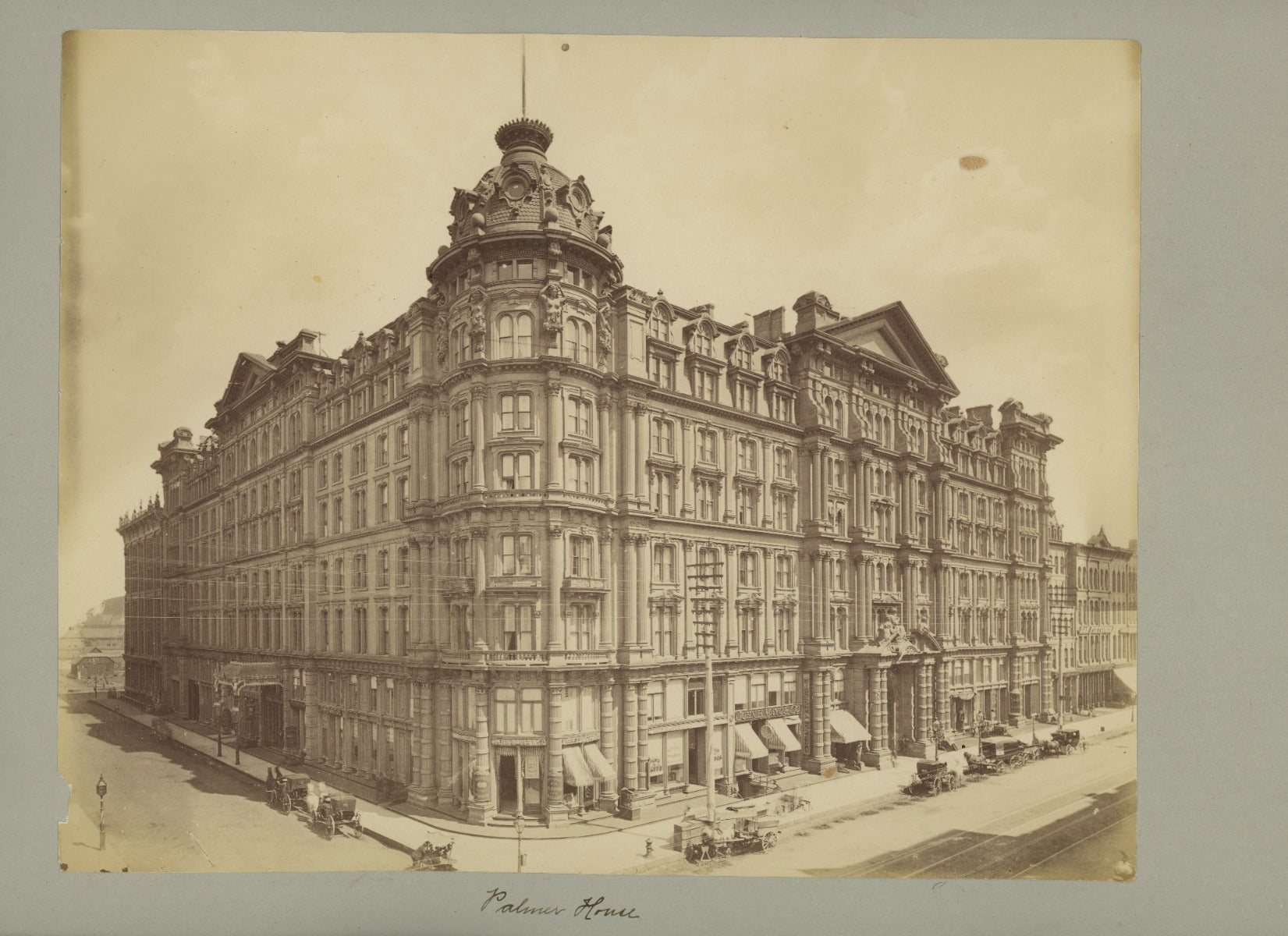 original 19th century oversized james w. taylor matted albumen photographic print of john m. van osdel's palmer house