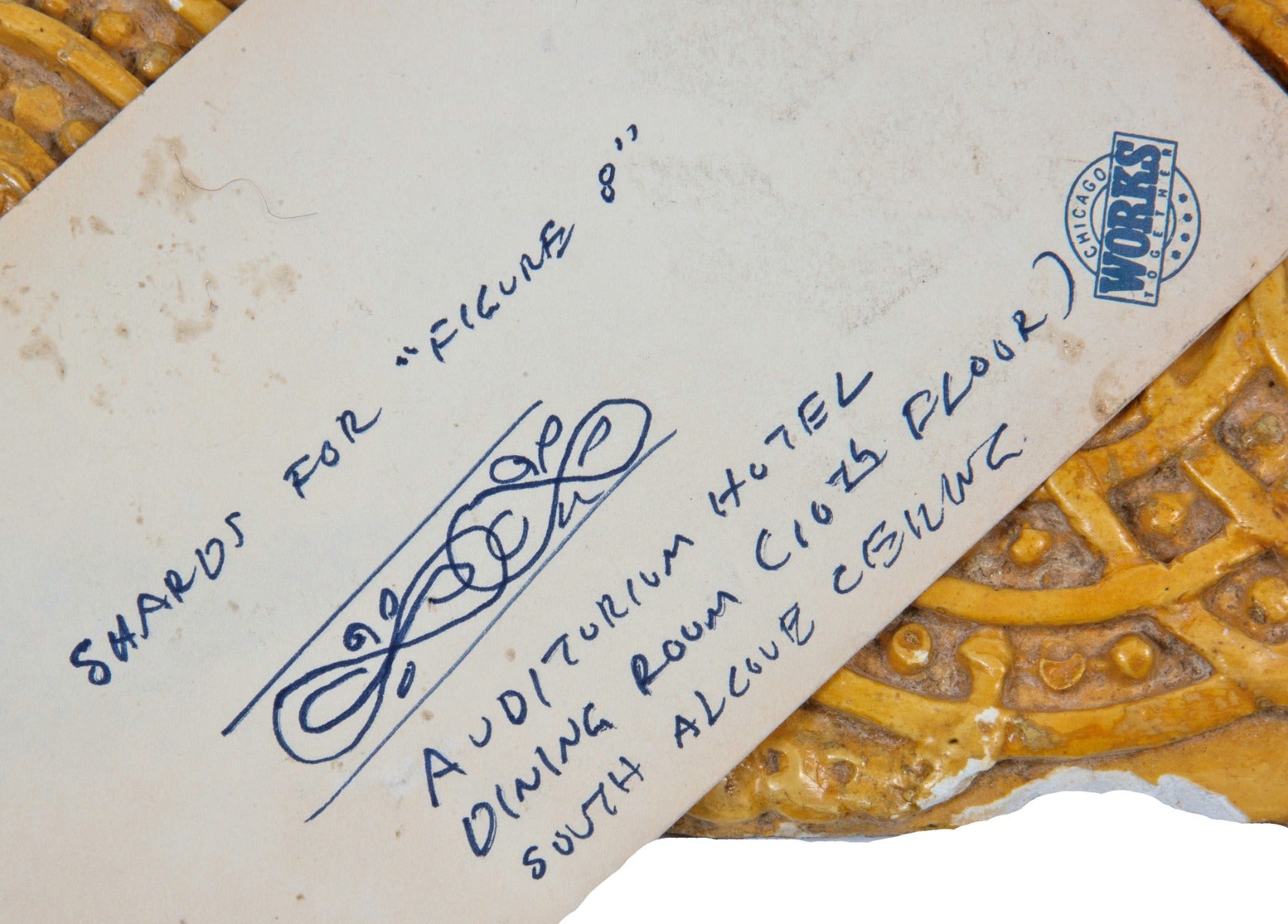 original adler and sullivan cast plaster 10th floor 1889-90 auditorium hotel dining room ceiling panel