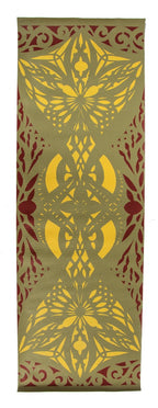 hand-painted polychromed stencil on canvas recreated for exhibit on adler and sullivan's 1892 schiller building or garrick theater