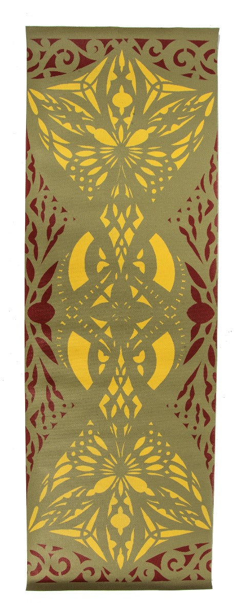 hand-painted polychromed stencil on canvas recreated for exhibit on adler and sullivan's 1892 schiller building or garrick theater