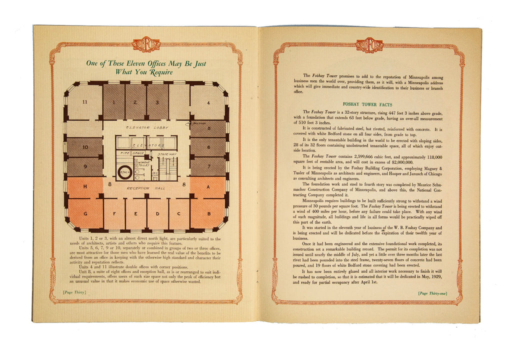 original 1929-30 foshay tower building dedication booklet