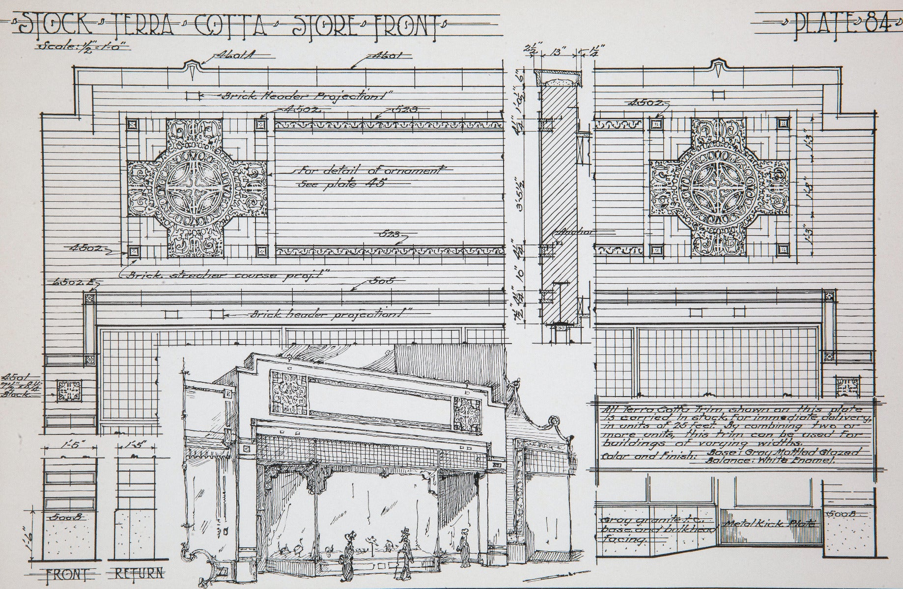 collection of seldom found original early 20th century midland terra cotta company building ornament catalog plates