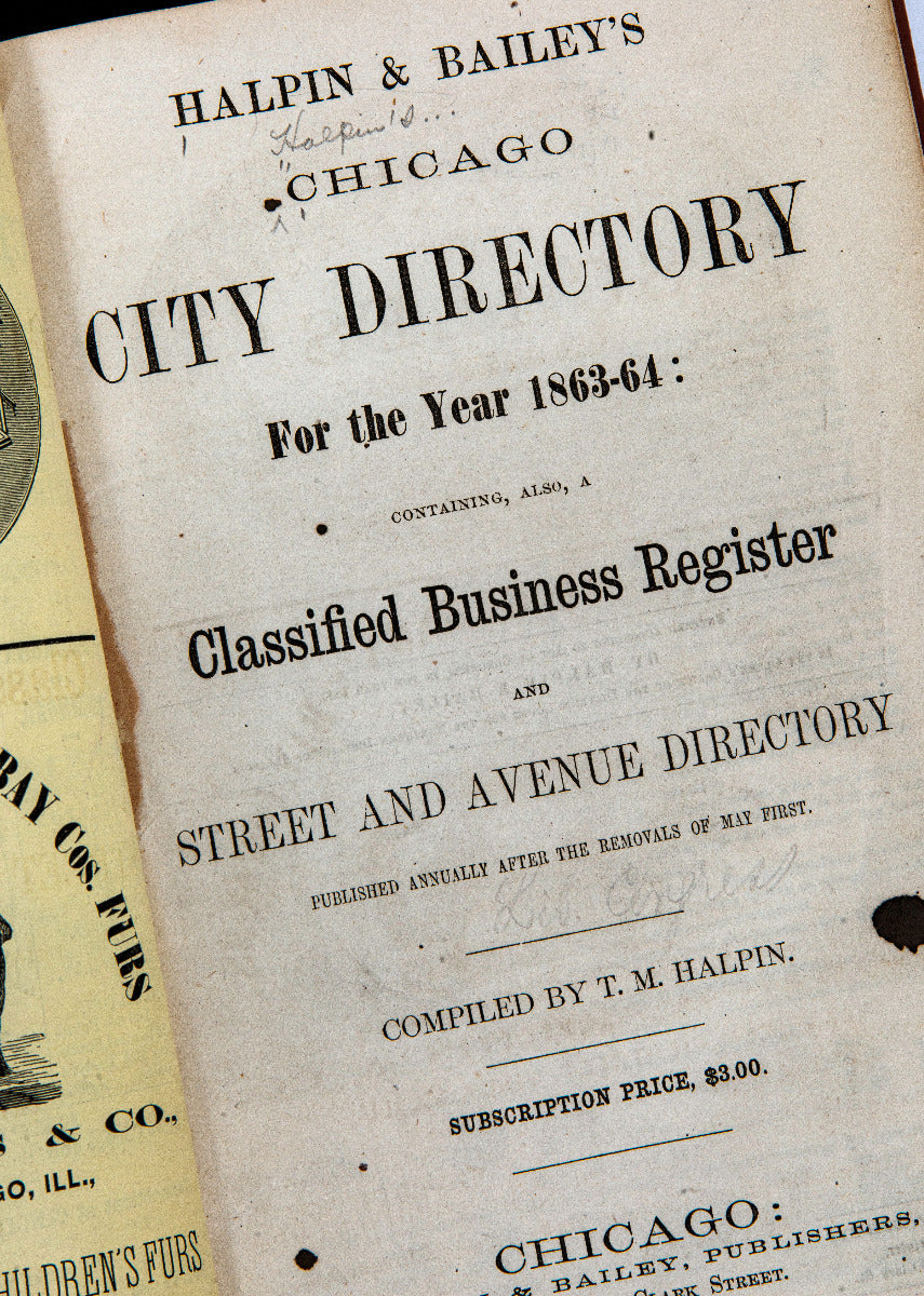 group of three rare pre-chicago fire city of chicago hardbound city directories