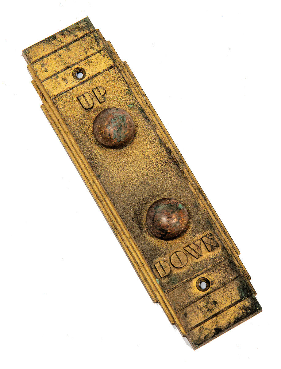 historically important 1933-34 chicago century of progress skyride elevator call car backplate with buttons