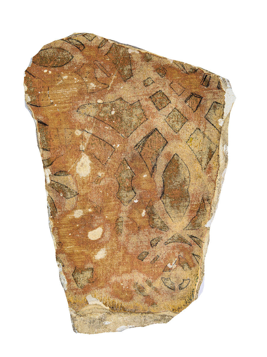 original hand-painted 1960s adler and sullivan schiller building or garrick theater test panel stencil on masonite