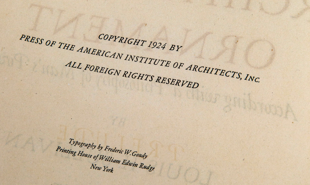 rare 1924 first edition  louis sullivan's "a system of architectural ornament" published in 1924 by the american institute of architects