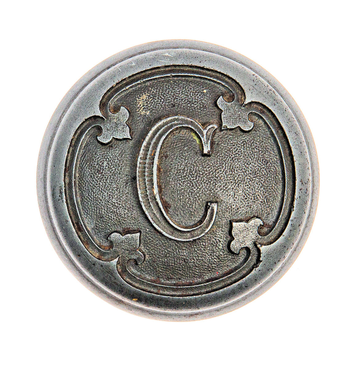 original raeder, coffin, and crocker-designed cast iron bower-barff st. louis century building (1896) cast iron doorknob