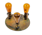 rare 1892-93 cast bronze intact schiller building or garrick theater interior auditorium bare-bulb light fixture
