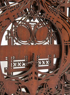 museum quality original george grant elmslie-designed five-ply mahogany wood screen module salvaged from louis h. sullivan's schlesinger & mayer department store