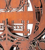 museum quality original george grant elmslie-designed five-ply mahogany wood screen module salvaged from louis h. sullivan's schlesinger & mayer department store