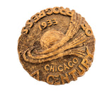rare 1933-34 "century od progress" art deco style paperweight made by burwood products compaany, chicago, il.