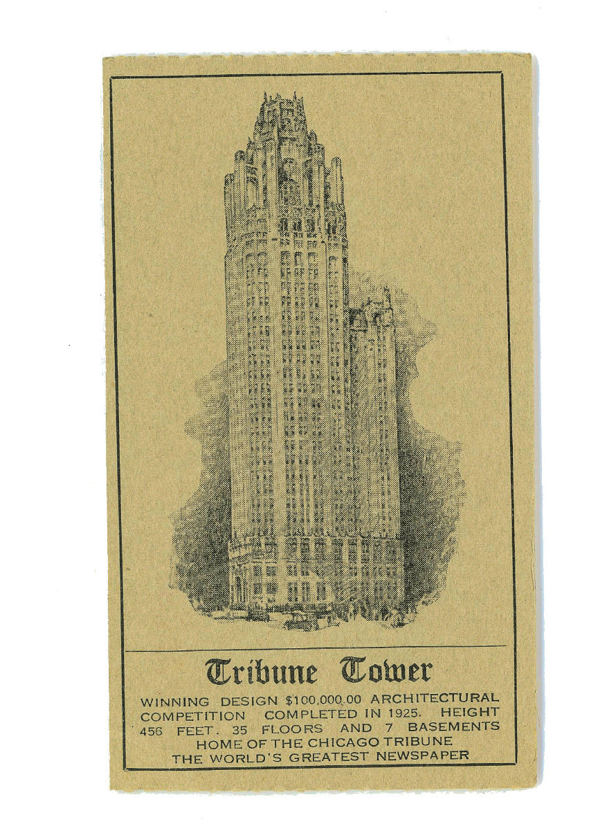 original chicago tribune tower building souvenir booklet and ticket to observation tower