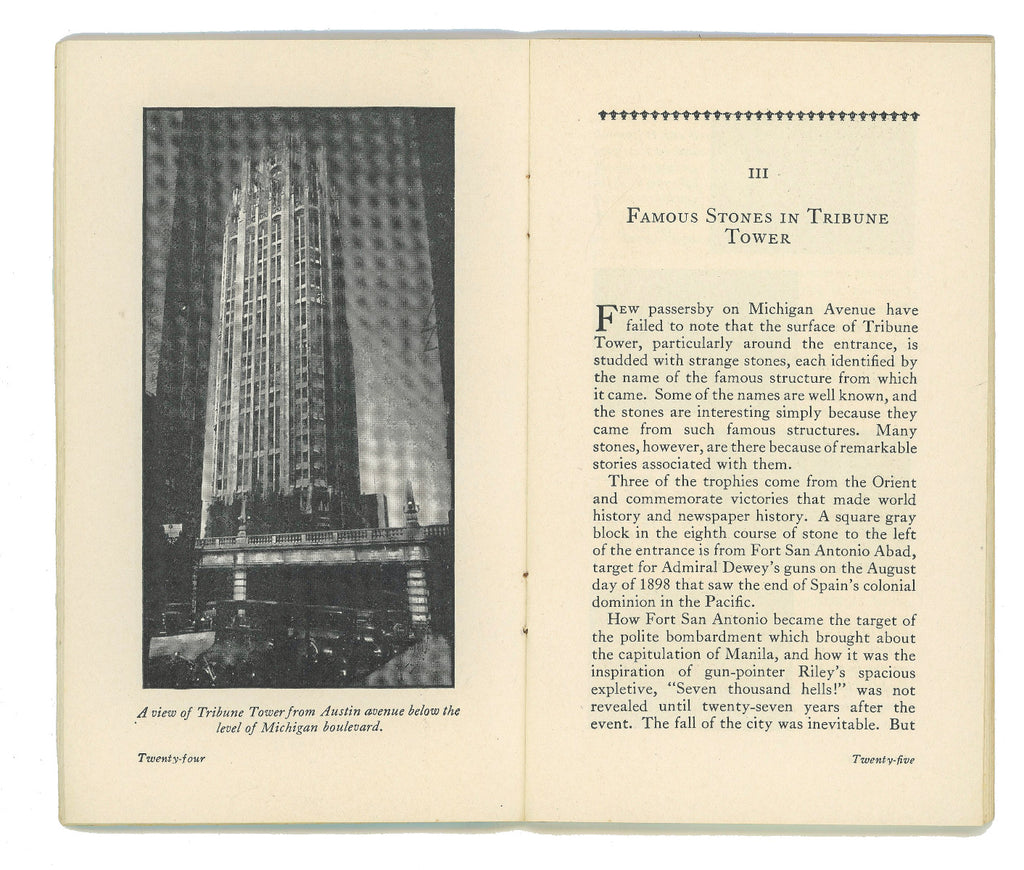 original chicago tribune tower building souvenir booklet and ticket to observation tower