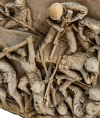 exceptional signed museum quality deep relief clay model and painted easel for school commission by sculptor kristian schneider