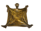 unsual cast bronze american victorian satyr calling card tray with patina