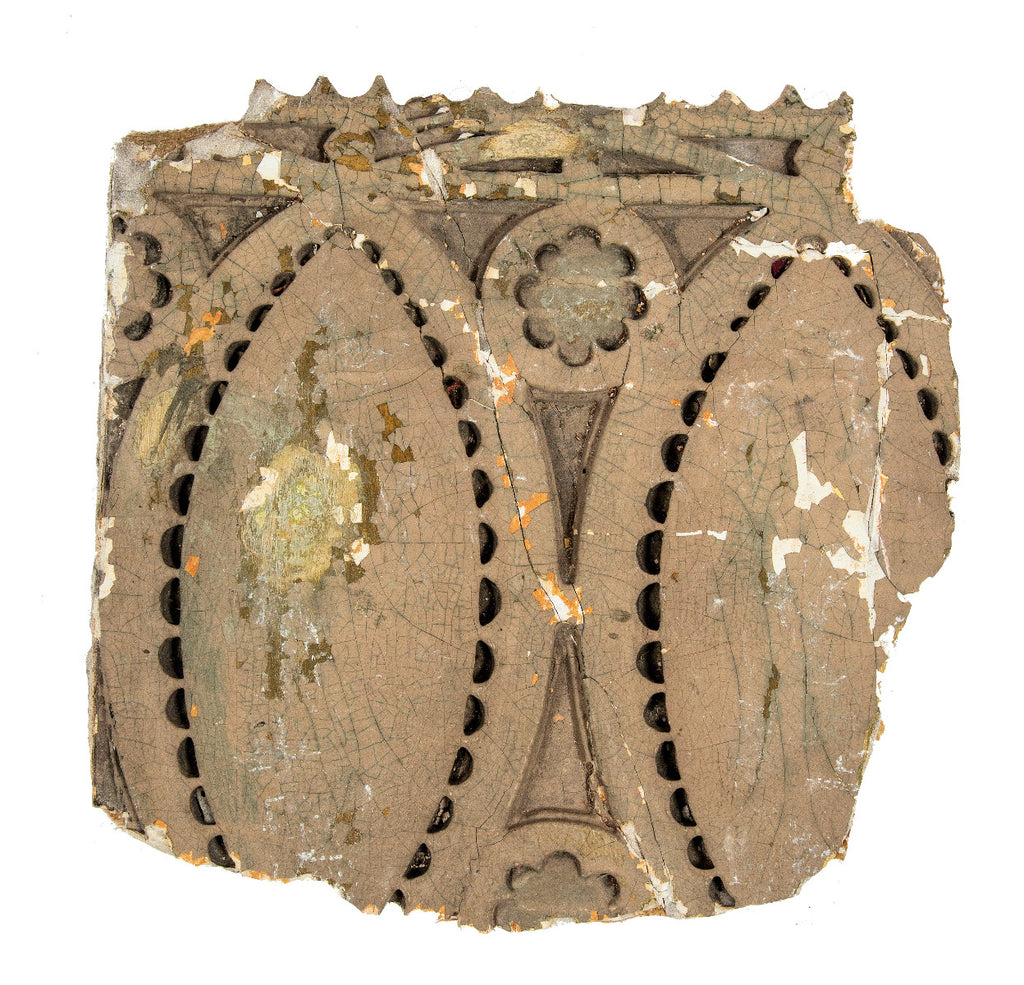 original frank lloyd wright-designed schiller or garrick theater proscenium vault plaster frangment