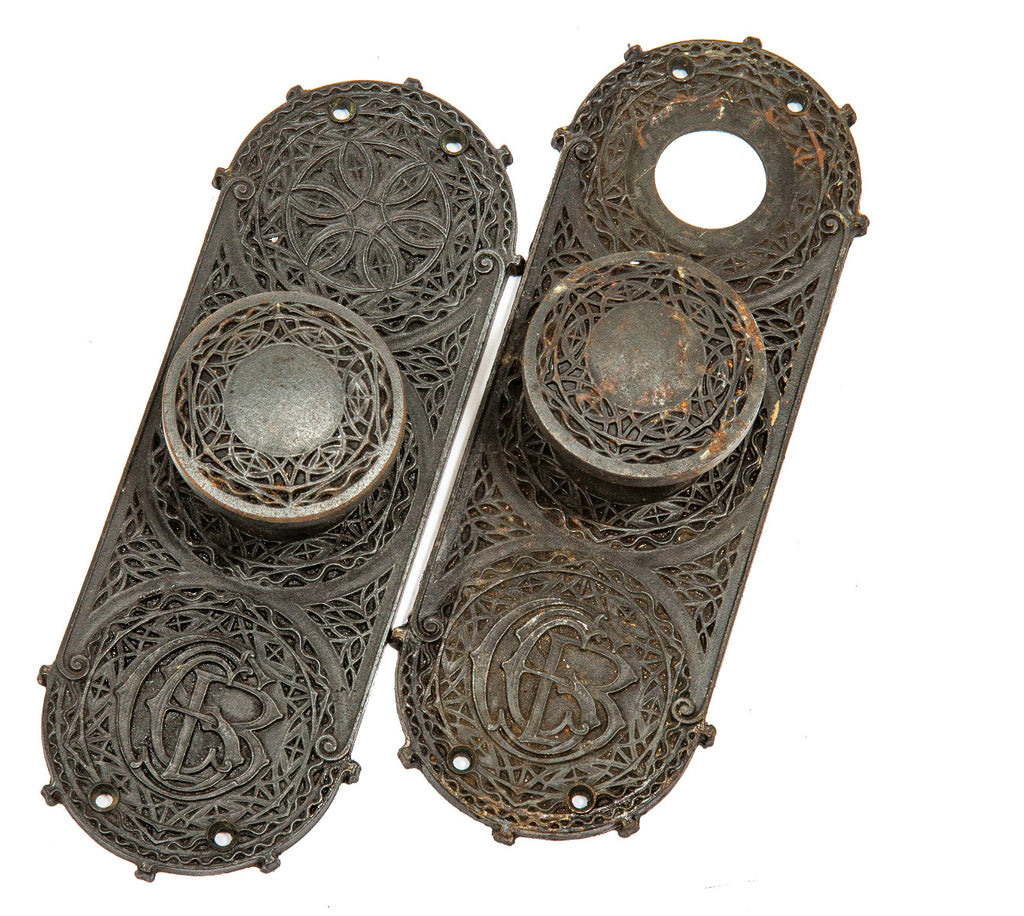 original 1893-94 yale and towne chicago stock exchange building office door hardware