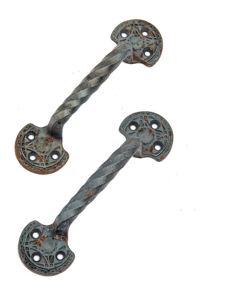 group of four original louis h. sullivan-designed cast iron chicago stock exchange building window sash pulls