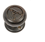 original bower-barff finish cast iron 1904 alaska building custom doorknob designed by eames and young