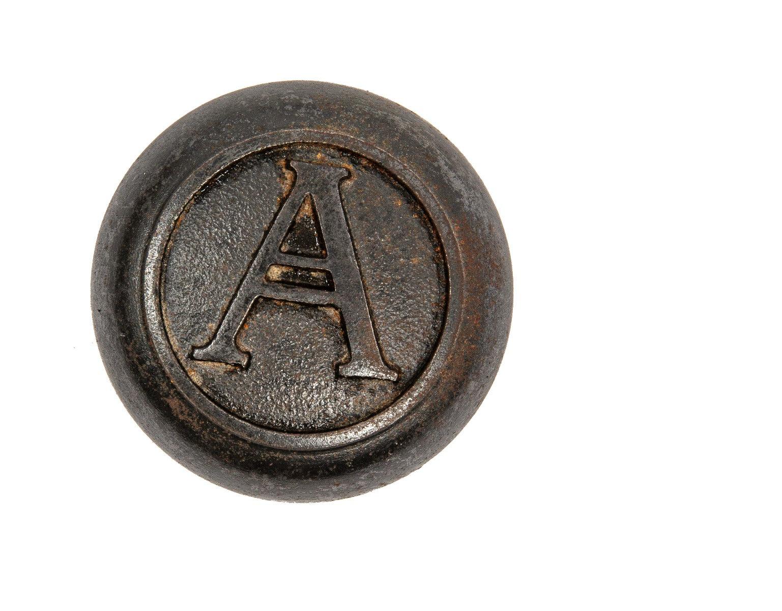 original bower-barff finish cast iron 1904 alaska building custom doorknob designed by eames and young