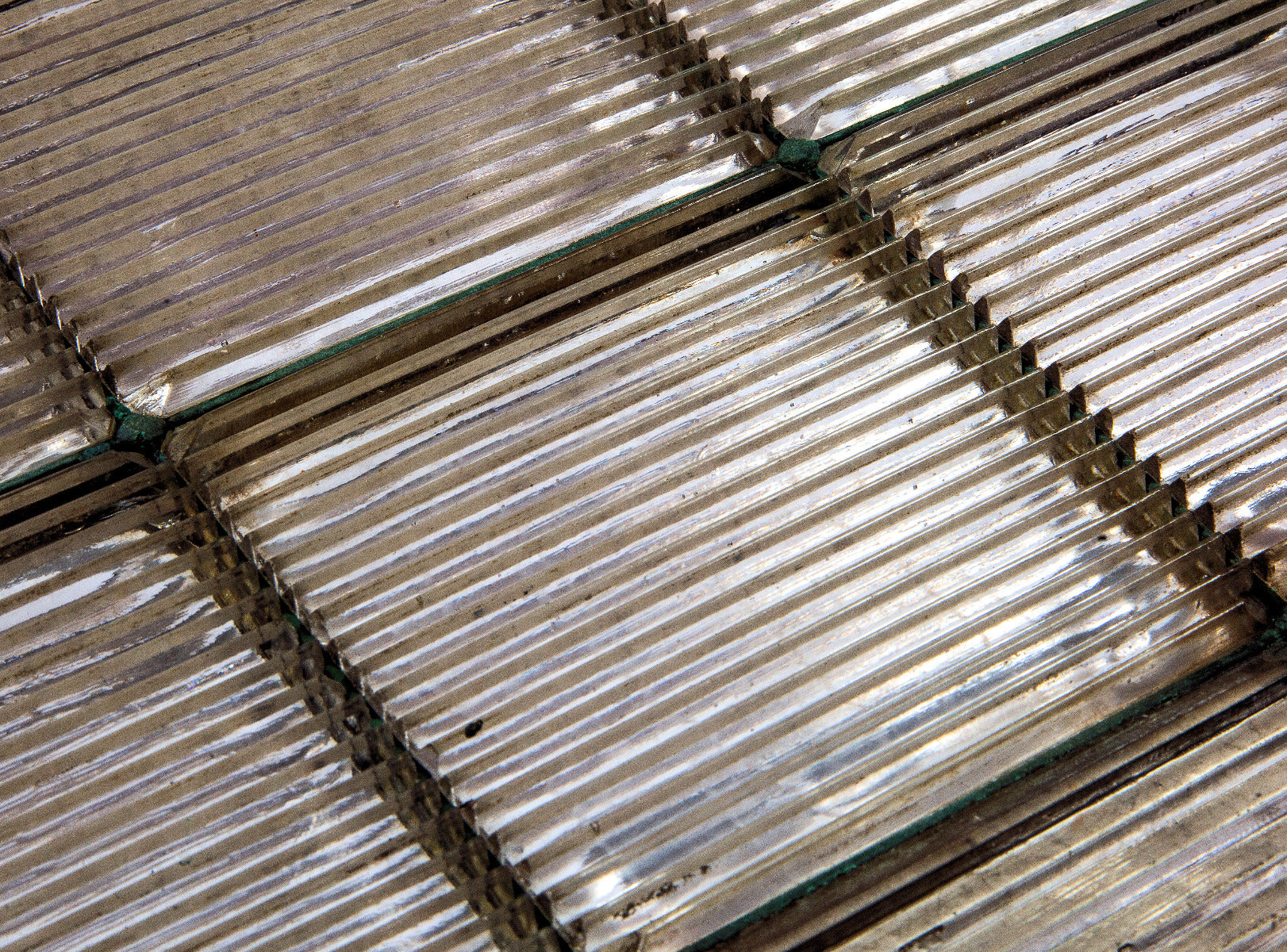 exceptionally rare 1890s early luxfer prism glass transom panel with intact frank lloyd wright-designed patent panel