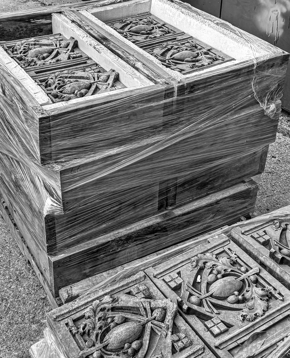 original museum quality george grant elmslie-designed oliver p. morton school terra cotta panel by fritz albert