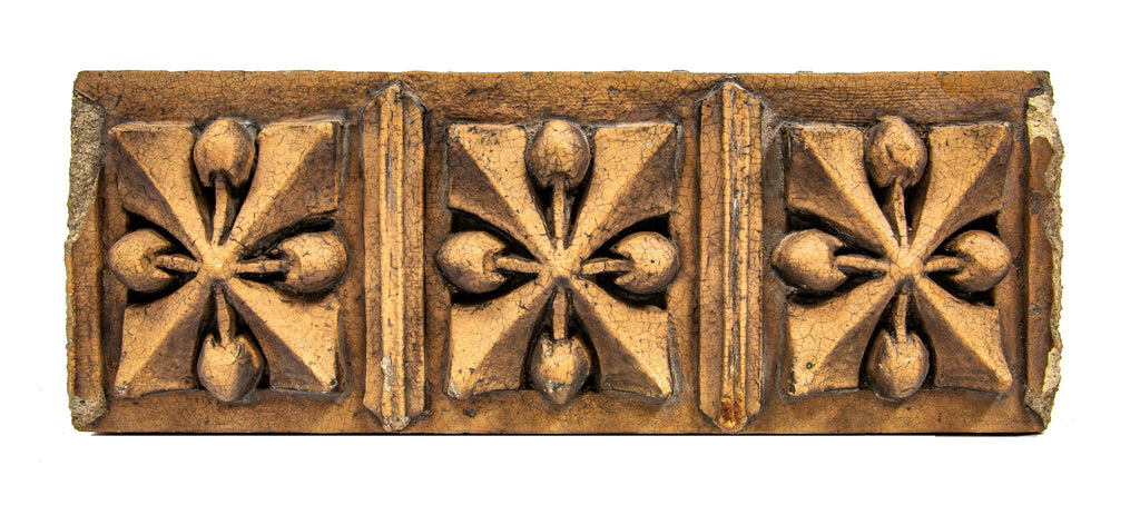 original 1936-37 oliver p. morton main builing entrance cornice banding panel terra cotta designed by george grant elmslie