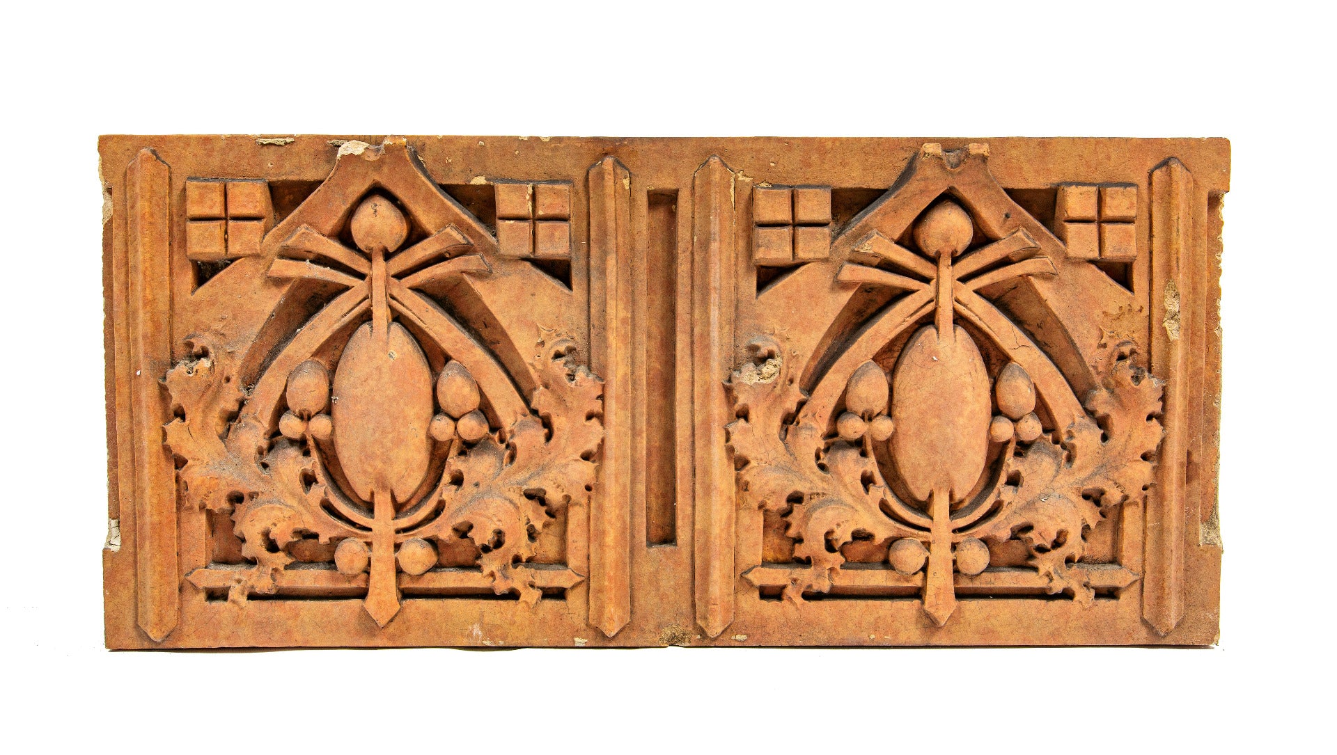 1936-37 thomas a. edison school slip glazed terra cotta main building cornice panel designed by george grant elmslie