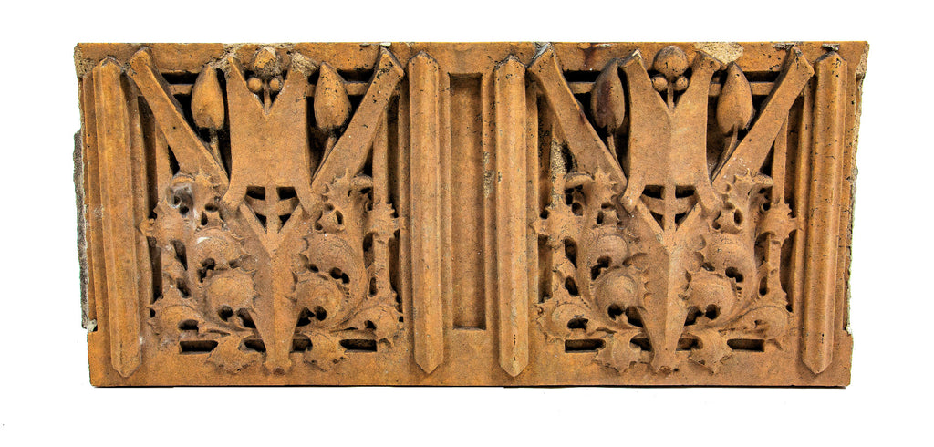 original museum quality george grant elmslie-designed oliver p. morton school terra cotta panel by fritz albert