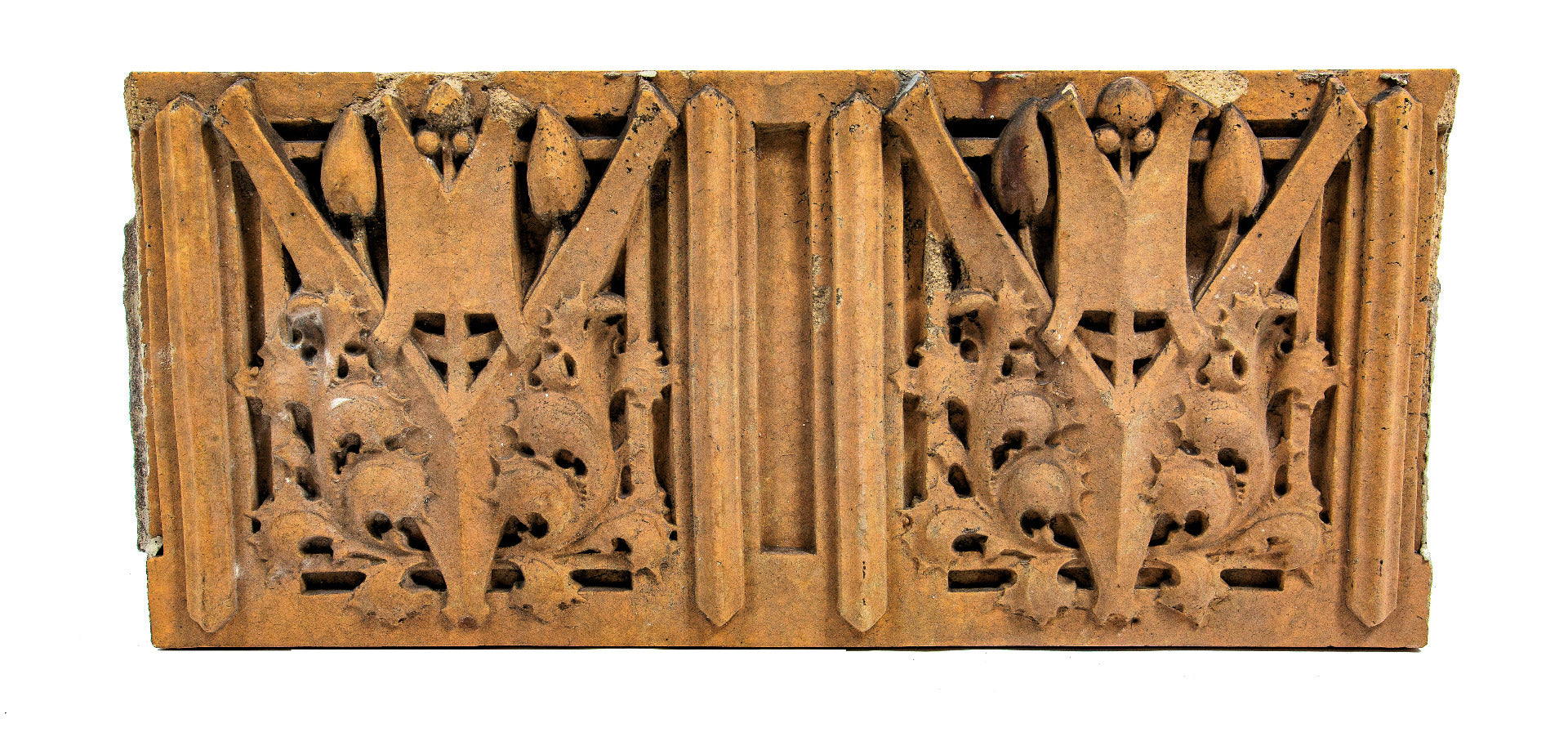 original museum quality george grant elmslie-designed oliver p. morton school terra cotta panel by fritz albert