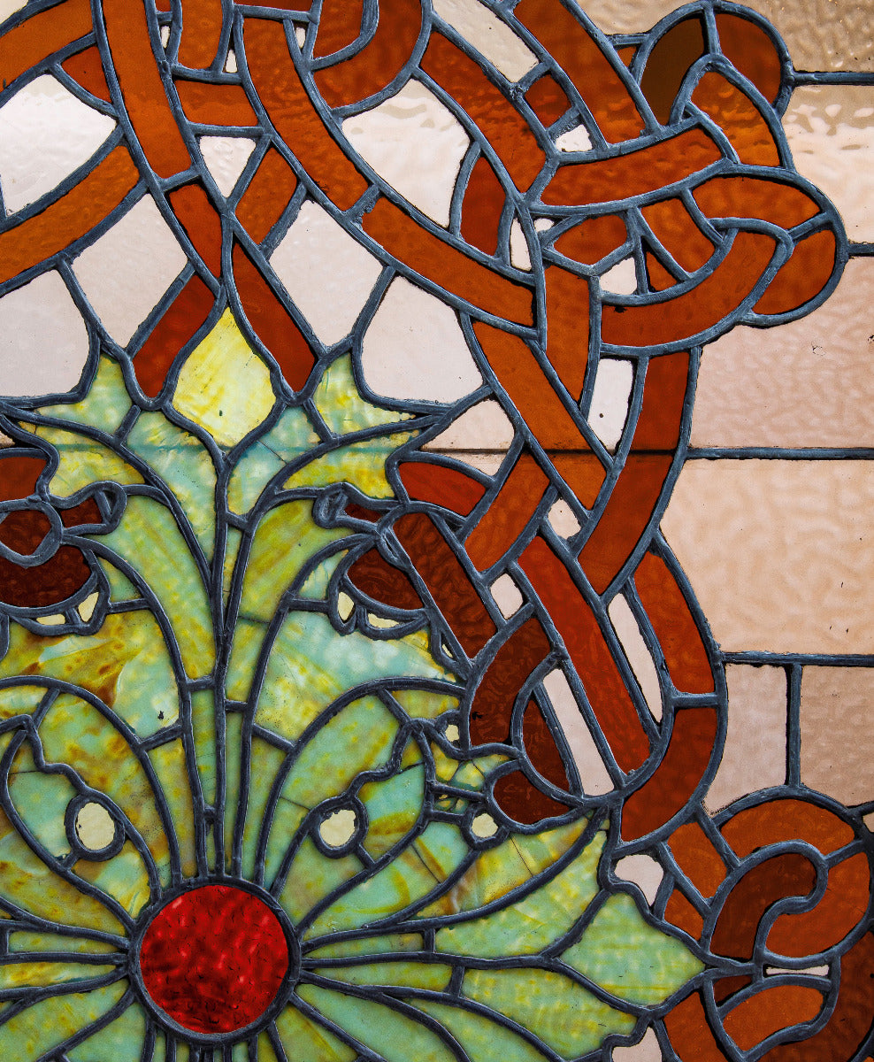 original museum-quality adler and sullivan-designed auditorium building theater stained glass skylight executed by healy and millet