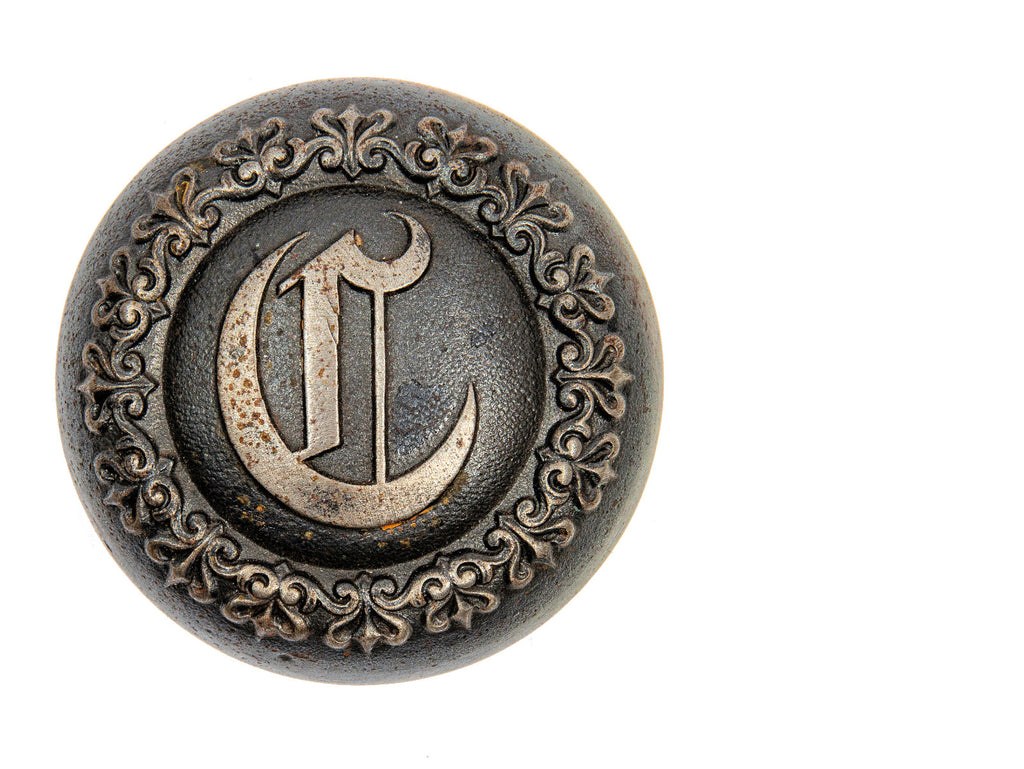 original henry ives cobb-designed cast iron chemical trust building monogrammed doorknob by yale and towne
