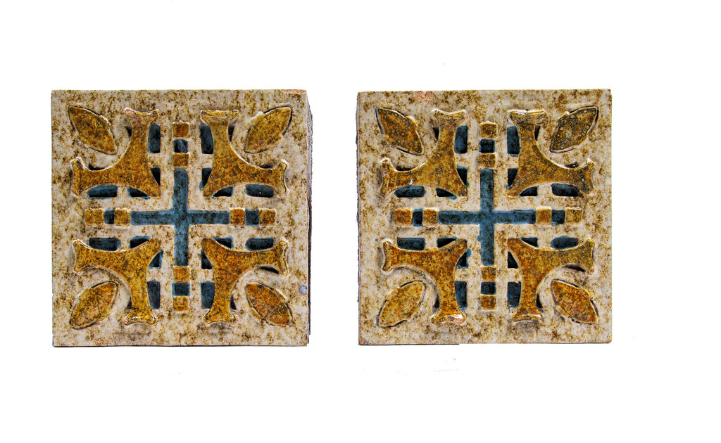 matching set of rare polychromed sullivanesque style terra cotta blocks executed by the winkle terra cotta company