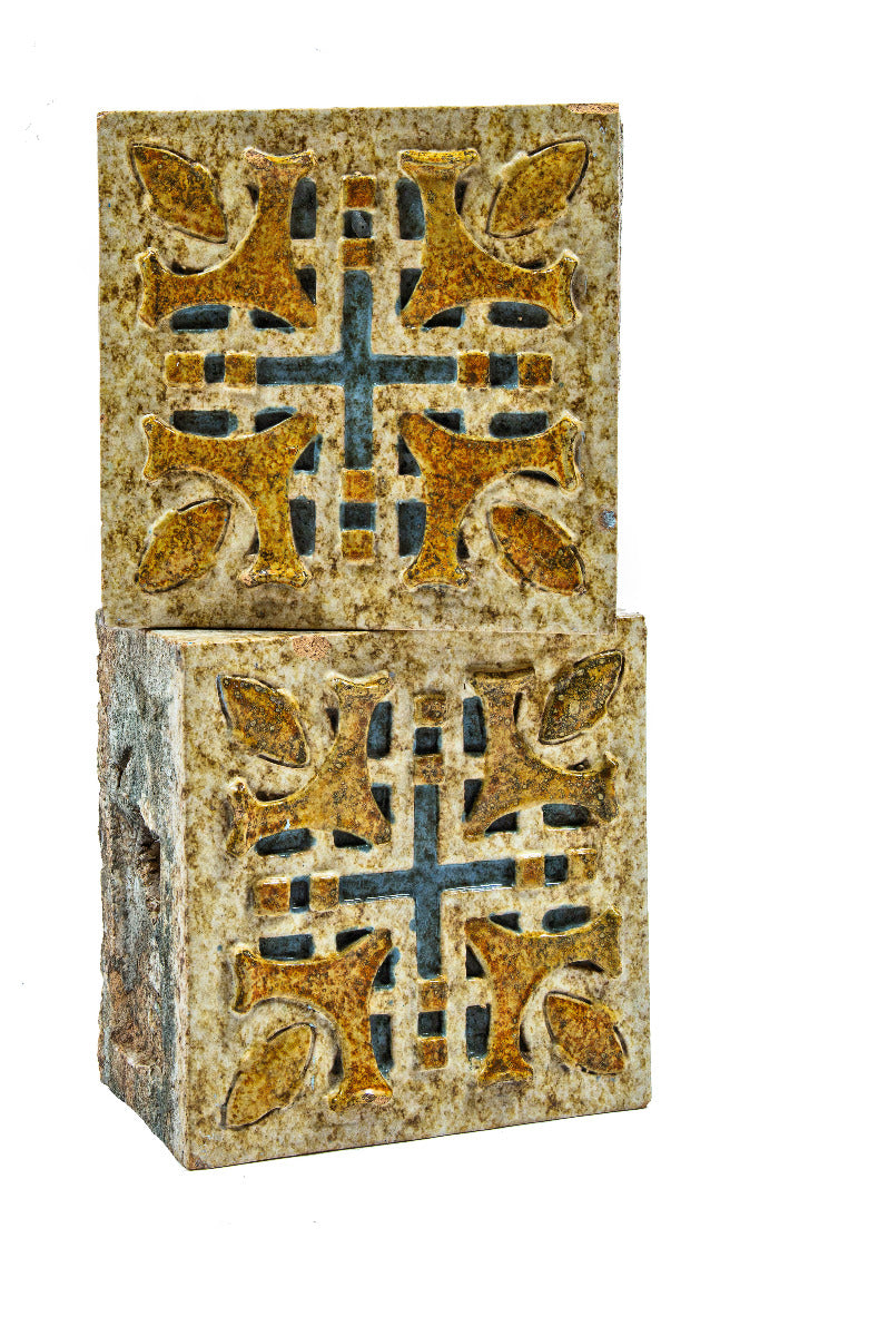 matching set of rare polychromed sullivanesque style terra cotta blocks executed by the winkle terra cotta company