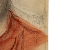 original george raab portrait of wife helen raab, owner of dawn manor and friend of frank lloof wright