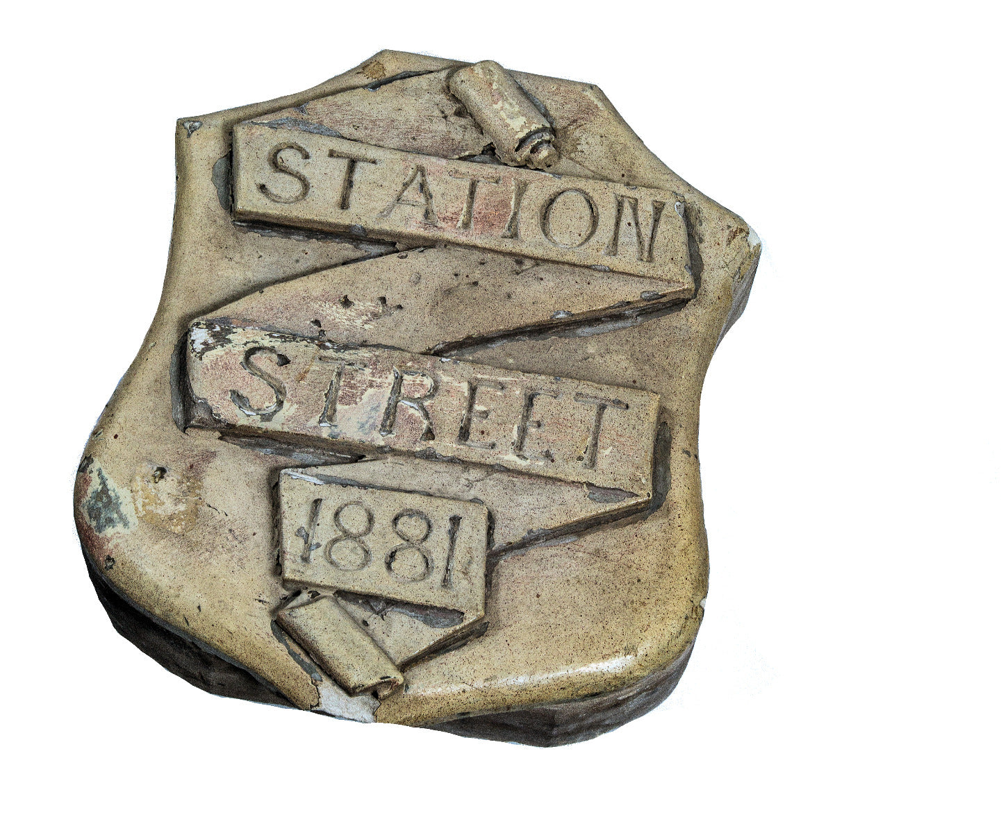 historically-important hand-carved fire memorial limestone plaque for milwaukee station street 1881