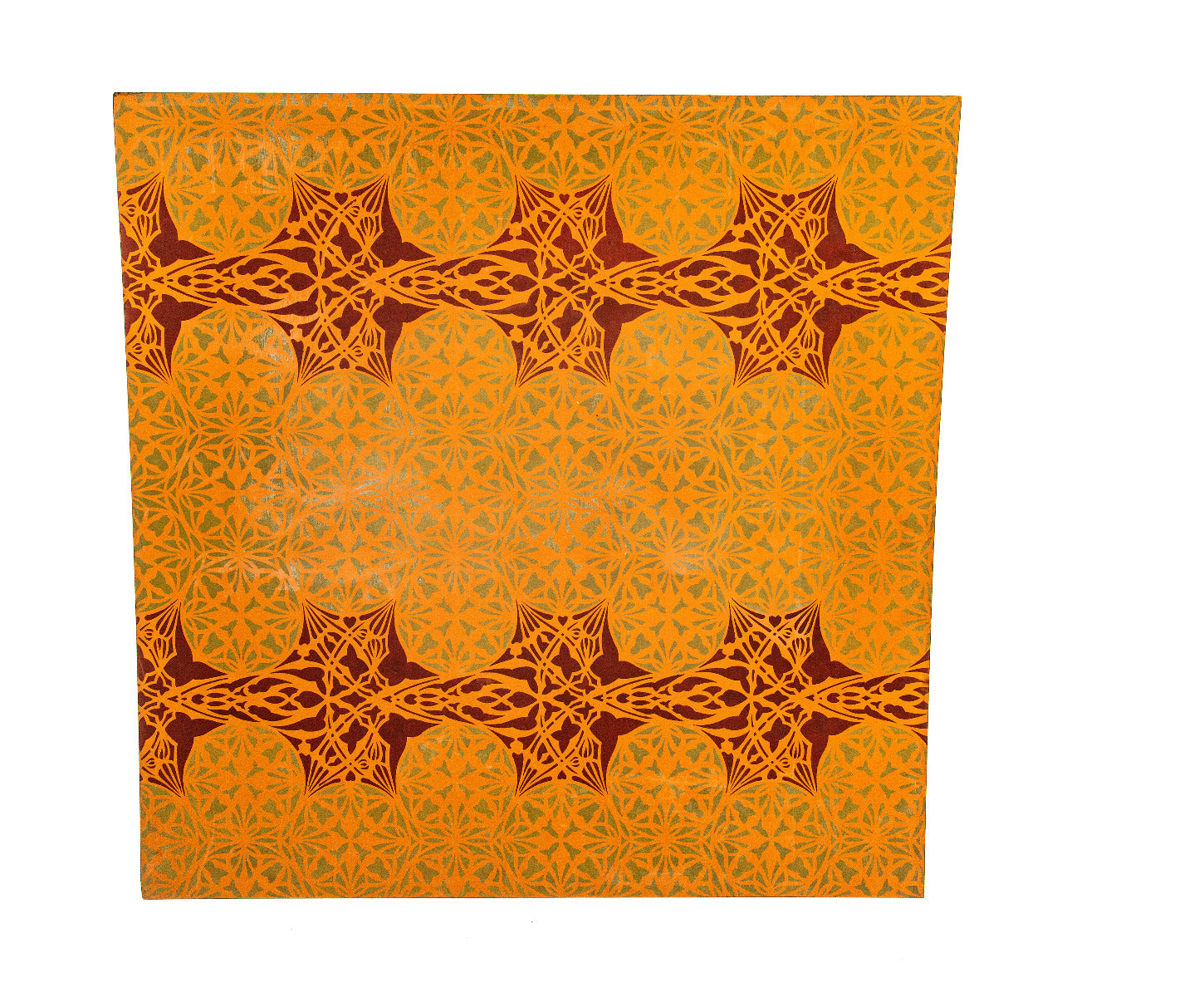 original hand-painted 1960s adler and sullivan schiller building or garrick theater test panel stencil on masonite