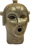 original 1927 custom-built robot head prop used in fritz lang's movie metropolis