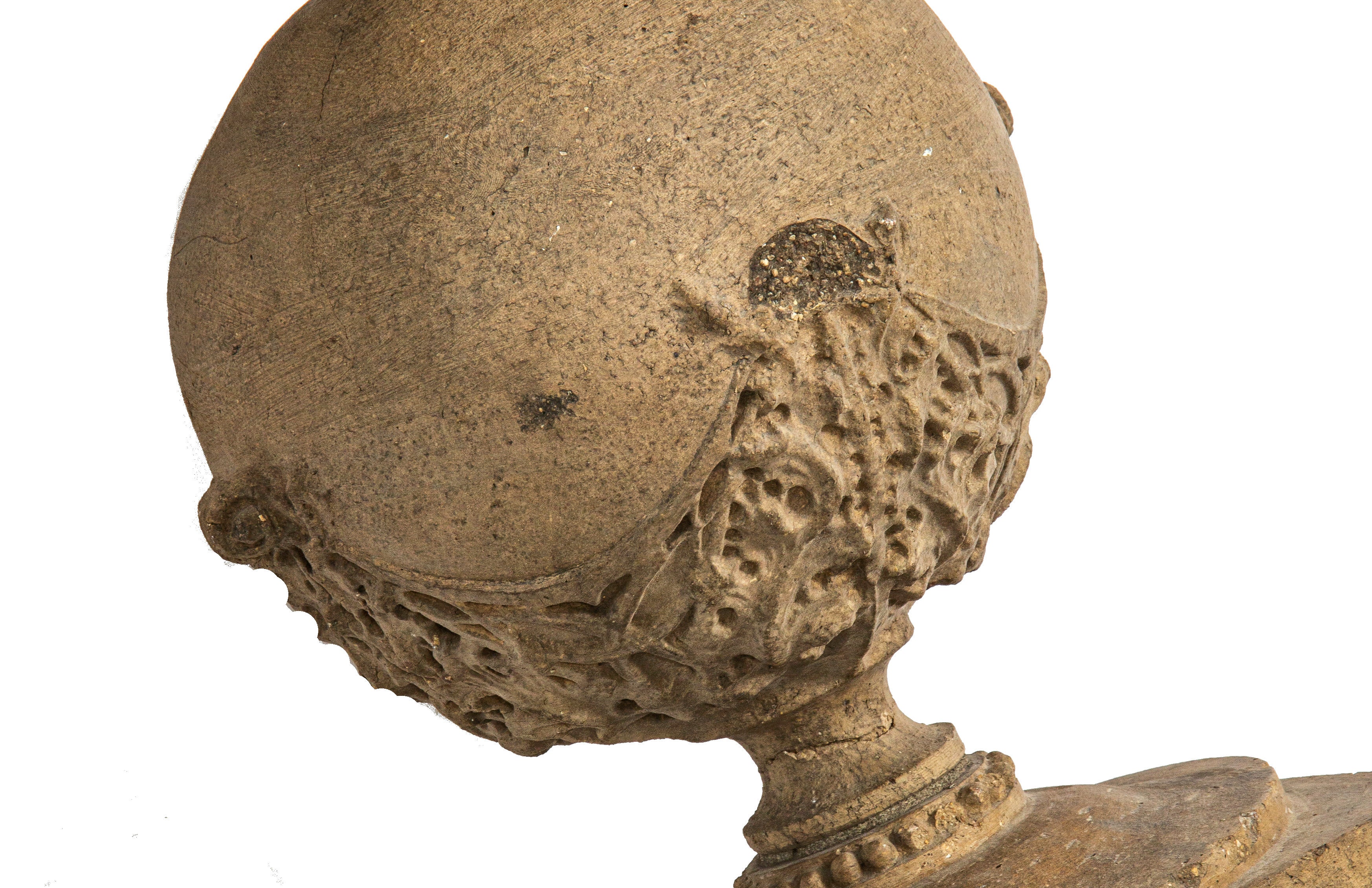 early frank lloyd wright-designed buff-colored sullivanesque terra cotta baluster salvaged from the robert roloson row houses (1894)