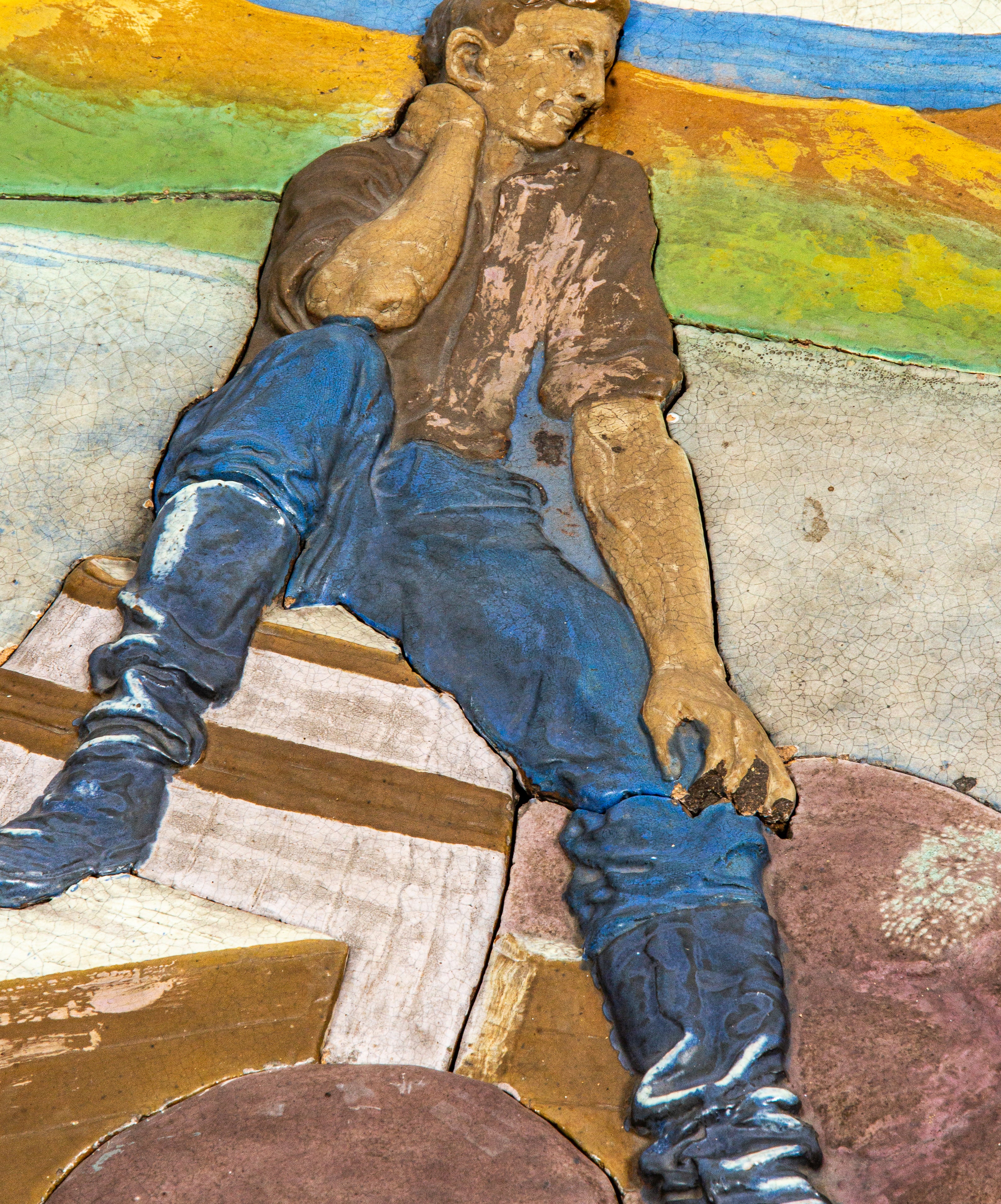 historically important oversized lincoln memorial building (1909) polychromatic glazed terra cotta panel sculpted by kristian schneider for the american terra cotta company, crystal lake, il.