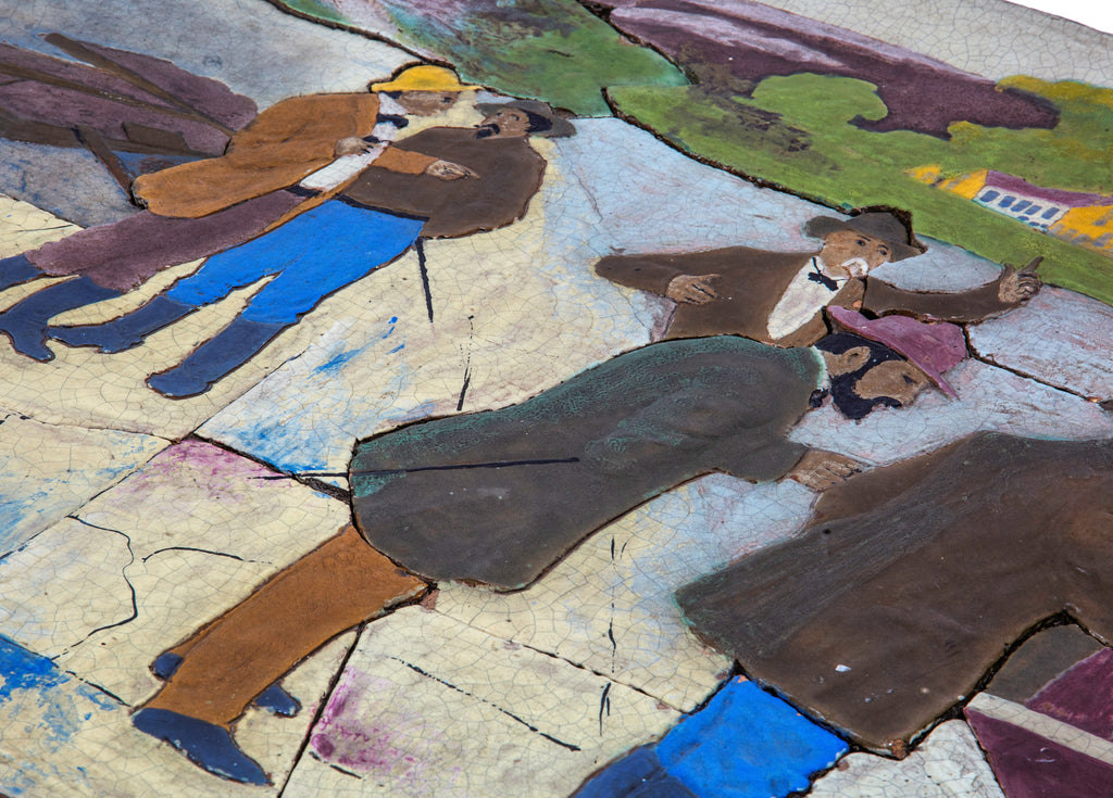 historically important oversized lincoln memorial building (1909) polychromatic glazed terra cotta panel sculpted by kristian schneider for the american terra cotta company, crystal lake, il.