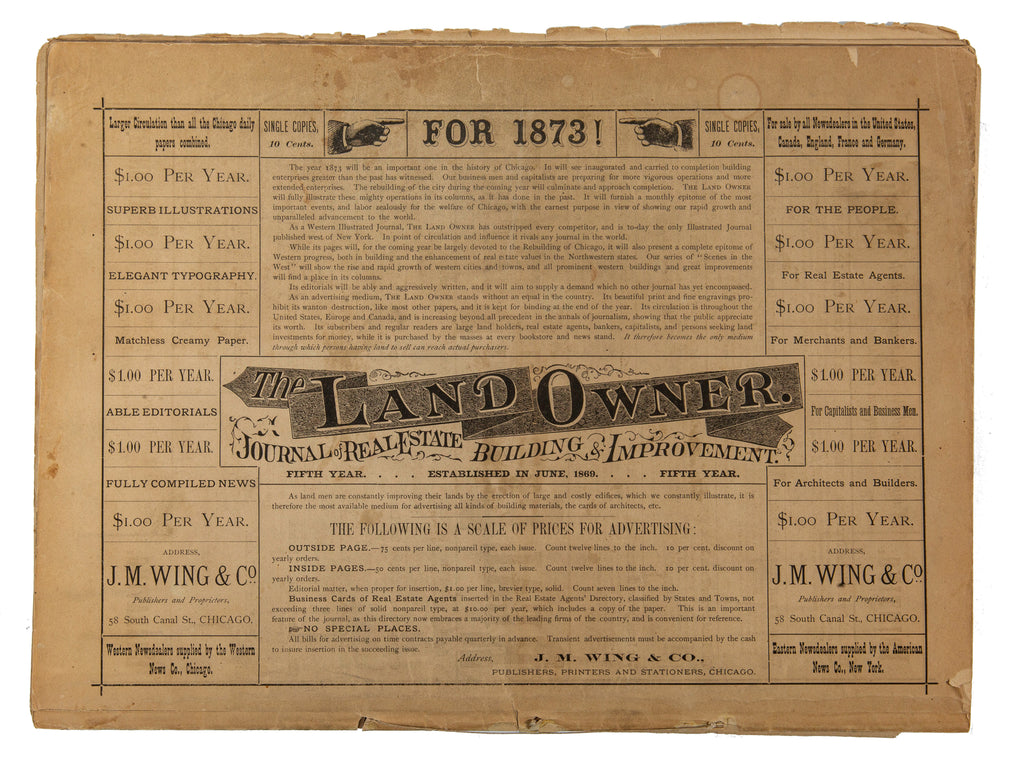rare folio size 1872 one year from the fire chicago illustrated published by j.m. wing & company