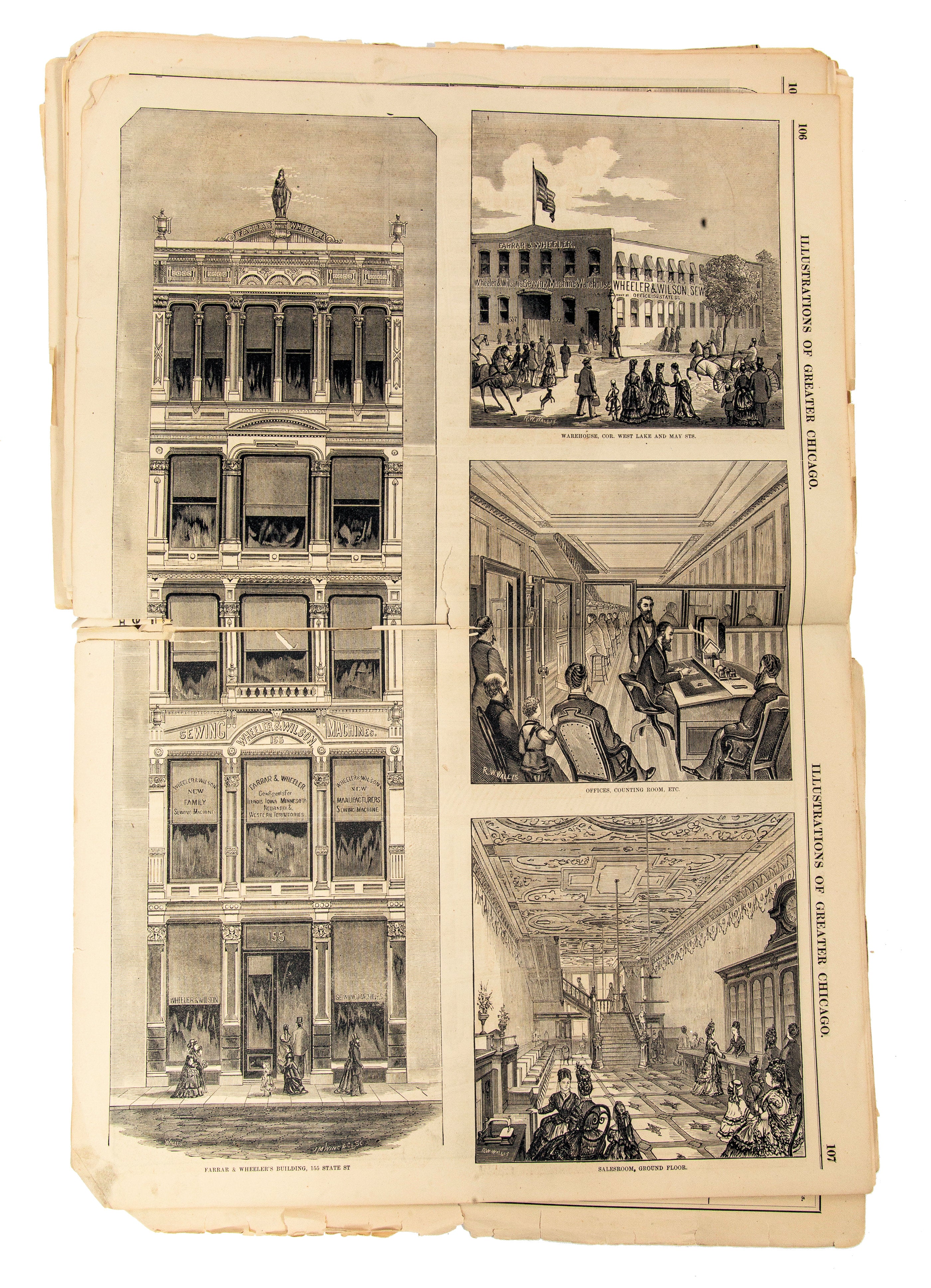 rare folio size 1872 one year from the fire chicago illustrated published by j.m. wing & company