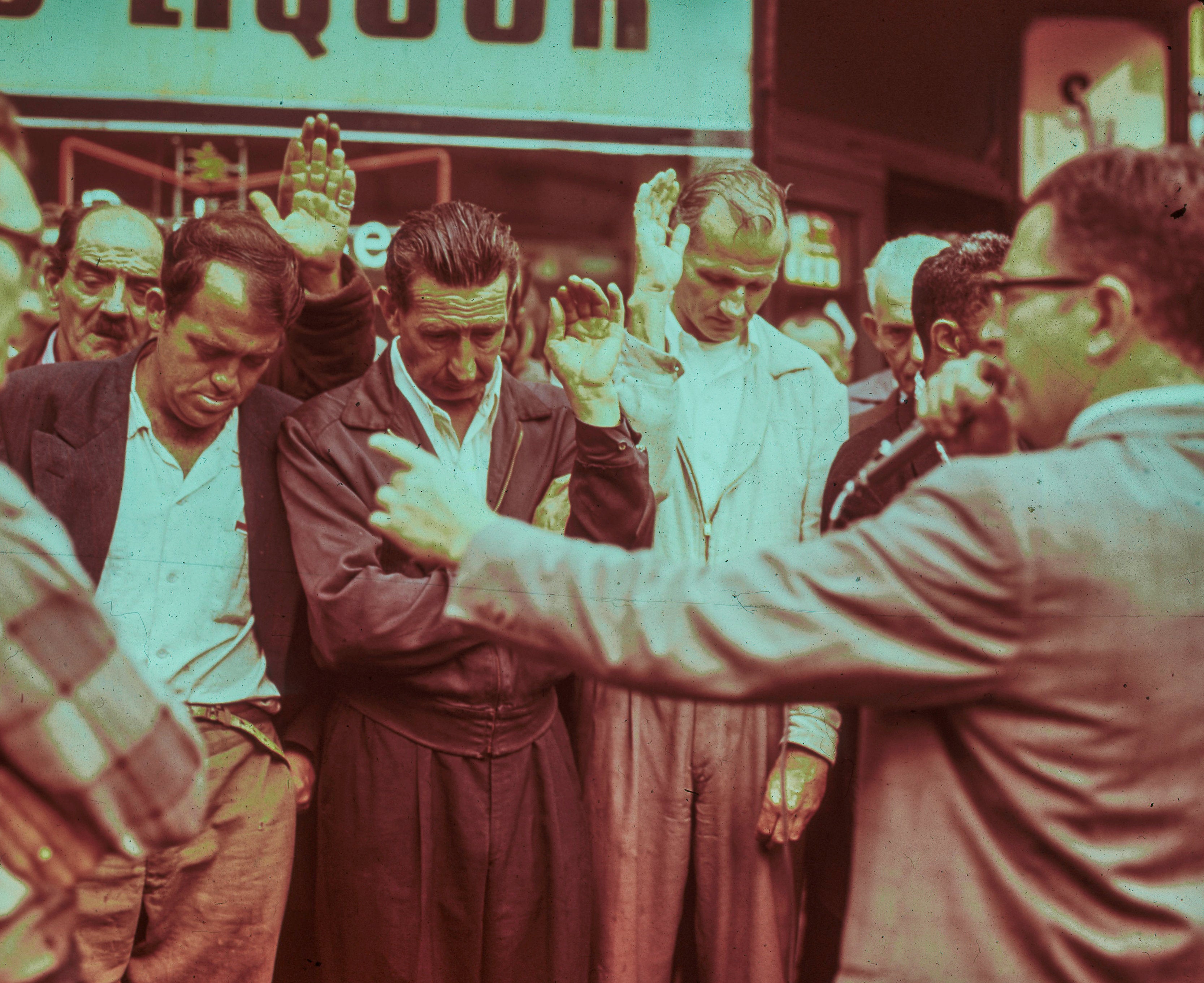 group of rare 1950s original pacific garden mission glass lantern slides of chicago skid row